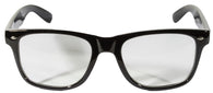 Clear Lens Solid Black Rimmed Nerd Glasses