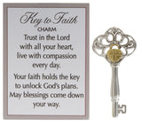 Key to Faith Miniature Filigree Key Charm with Story Card
