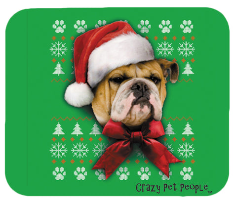 Dog Lovers Bulldog Ugly Sweater Christmas Design Mouse Pad
