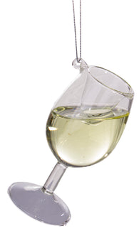 Wine Lovers Chardonnay Cheer Donnay Wine Glass Ornament w/ Faux Wine