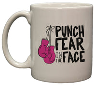 Punch Fear In The Face w/ Pink Gloves 11 Ounce Ceramic Coffee Mug