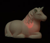 Color Changing Light Up Porcelain Laying Unicorn Figurine