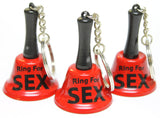 Practical Joke Adult Gag Gift "Ring For Sex" 2.5 Inch Bell Keychain