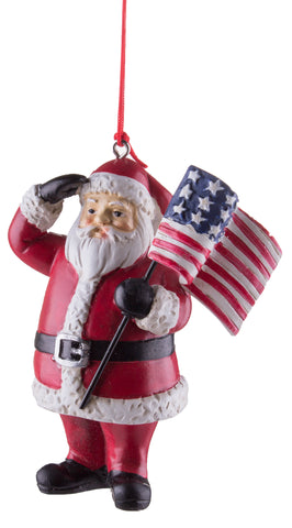 Vintage Style Patriotic Santa Christmas Ornament