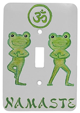 Namaste Yoga Frogs Design Single Toggle Metal Light Switch Cover