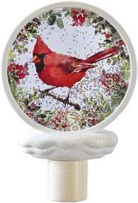 Botanical Cardinal Disk LED Night-Light, 6.25 Inches Height