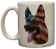 Dog Lovers Patriotic German Shepherd 11 Ounce Coffee Mug