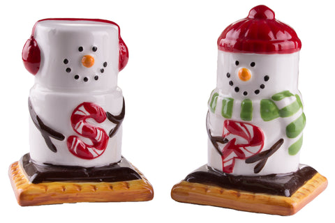S'mores Earthenware Holiday Themed Salt & Pepper Shaker Set