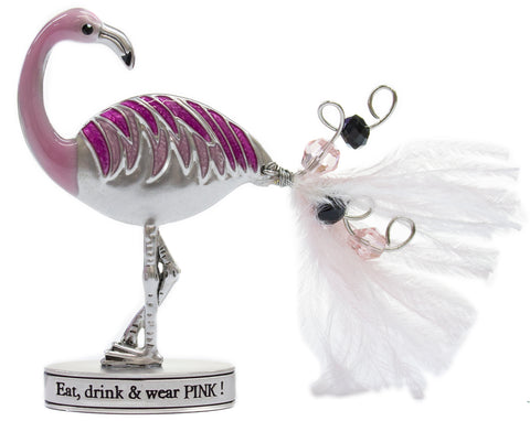 Zinc Flamingle Flamingo Inspirational Standing Figurine - Eat, Drink, Wear Pink