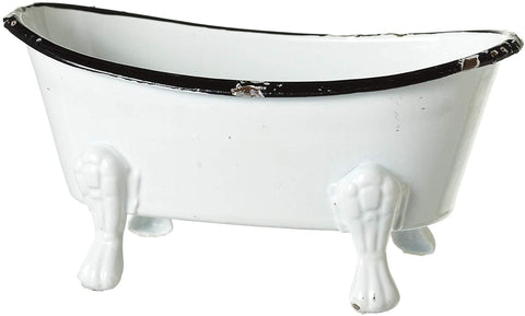 Black and White Bathtub Metal 5.5 x 2.75 Decorative Countertop Figurine