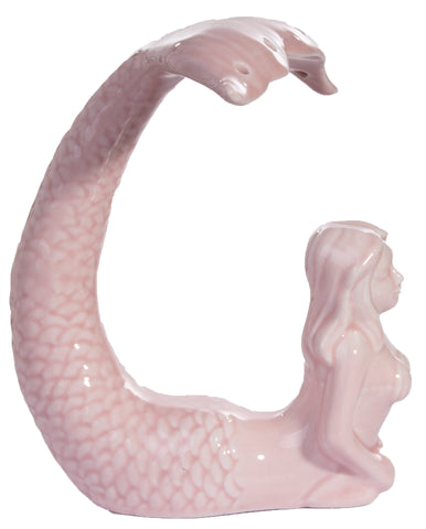 6 Inch Tall Ceramic Mermaid Jewelry Display Stand Figurine