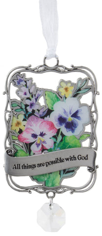 Seeds of Faith Zinc Ornament - All things are possible with God