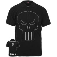 Punisher Frank's Polo Men's Polo Shirt, Black, Medium