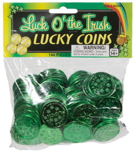 Luck Of The Irish Bag of 144 Plastic Shiny Lucky Shamrock Coins