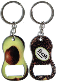 Stainless Steel 2.5" Avocado Graphic Bottle Opener Keychain