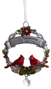 Attractive Zinc Christmas Cardinal Ornaments By Ganz- Friendship