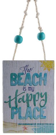 The Beach Is My Happy Place Sign Christmas/ Everyday Ornament