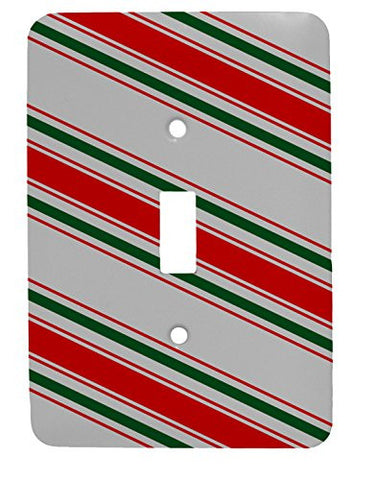 Candy Cane Christmas Single Toggle Holiday Metal Light Switch Cover