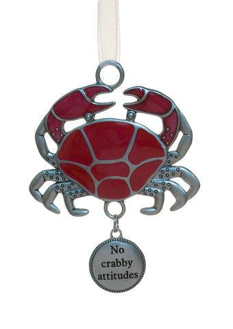 Fun In The Sun Zinc Ornament -Crab (No Crabby Attitudes)