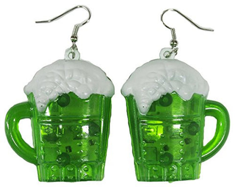 Ganz Irish Pride Green Mug Light Up Flashing Hook Earrings