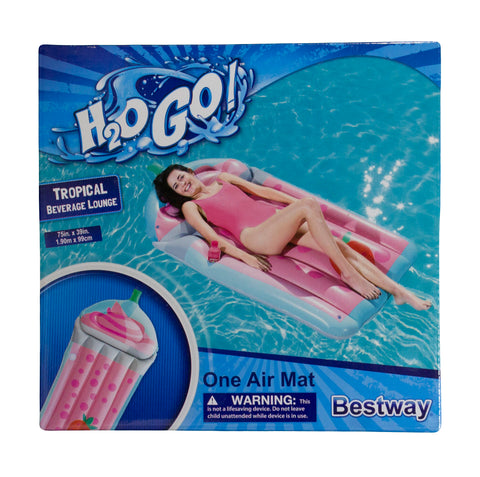 75 Inch Tropical Drink Pool Float w/ Cup Holder (Pink)