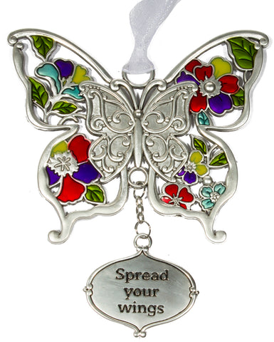 Inspirational Zinc Butterfly Ornament -Spread your wings