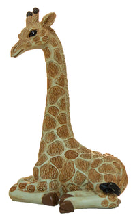 4 Inch Tall Polystone Laying Giraffe Figurine