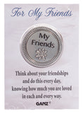 Zinc Inspirational Prayer Token On Backer Card -For My Friends
