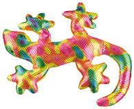 6 Inch Sand Filled Rainbow Glitter Plush Gecko Lizard Toy/ Paperweight