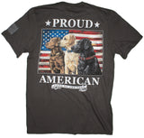 Men's Proud American w/ 3 Labrador Retrievers Land Of The Free T-Shirt