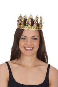 Halloween Costume Accessory- Gold Filigree Jeweled Crown