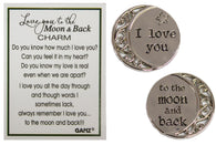 Love You to the Moon and Back 1 Inch Pocket Charm With Story Card