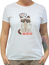 Grumpy Cat I Had Fun Once It Was Awful Juniors T Shirt (X-Large)