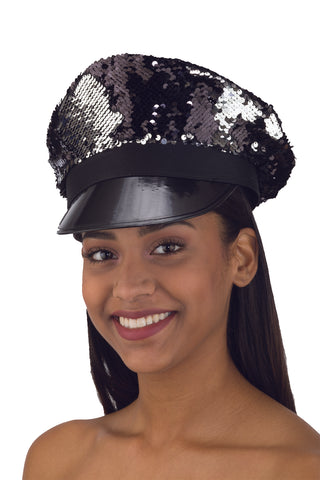 Costume Accessory- Naughty Stripper Policeman Color Changing Sequin Hat